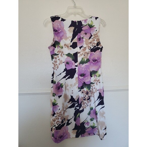 Connected Apparel Womens Floral Sleeveless Dress Size 10 P Colorful Purple - Picture 6 of 15